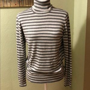 Soft Striped Turtleneck Sweater, size m
